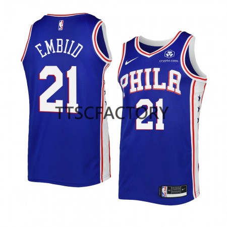 Maglia NBA Philadelphia 76ers Joel Embiid 21 Nike 2022-2023 Icon Edition Royal Swingman - Uomo